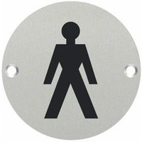 Welling Circular Male Pictogram Door Sign - 76mm