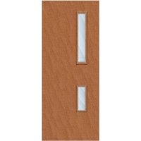 Crown American Cherry Cellular Core Clear Laminate Glazed Internal Door 1981mm x 838mm x 44mm | 700mm x 150mm & 500mm x 150mm VP