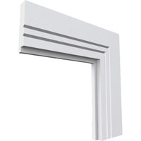 Single Step V Grooved 2 MDF Architrave White Primed 4200mm x 95mm x 18mm