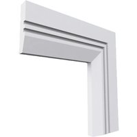 Chamfered Square Grooved 2 MDF Architrave White Primed 4200mm x 95mm x 18mm