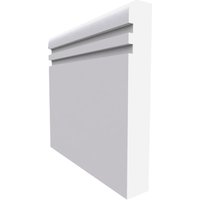 Bullnose Grooved 2 MDF Skirting Board Unprimed 4200mm x 220mm x 18mm