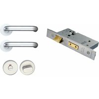 Welling Round Bar Lever Handle + Easi-T Bathroom Sashlock Door Hardware Pack