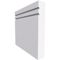 Square Edge C Grooved 2 MDF Skirting Board White Primed 4200mm x 220mm x 18mm