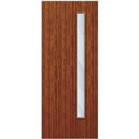 QTD Sapele Solid Core FD30 Clear Glazed Internal Fire Door 2700mm x 926mm x 44mm | 1500mm x 150mm VP
