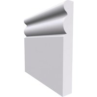 Ogee 3 MDF Skirting Board White Primed 4200mm x 220mm x 18mm
