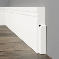 Square V Grooved 2 MDF Skirting Board Cover White Primed 4100mm x 210mm x 25mm