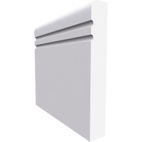 Bullnose C Grooved 2 MDF Skirting Board White Primed 4200mm x 220mm x 18mm