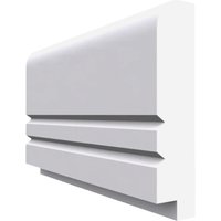 Single Step V Grooved 2 MDF Dado Rail White Primed 4200mm x 95mm x 25mm