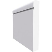 Bullnose C Grooved MDF Skirting Board White Primed 4200mm x 220mm x 18mm