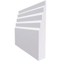 Stepped 3 MDF Skirting Board White Primed 4200mm x 220mm x 18mm