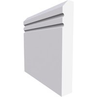 Edge C Grooved 2 MDF Skirting Board White Primed 4200mm x 220mm x 18mm