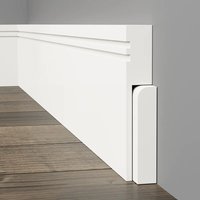 Square Grooved 2 MDF Skirting Board Cover White Primed 4100mm x 210mm x 25mm