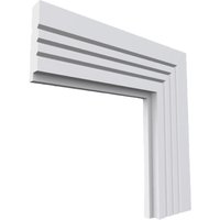 Single Step V Grooved 3 MDF Architrave White Primed 4200mm x 95mm x 18mm