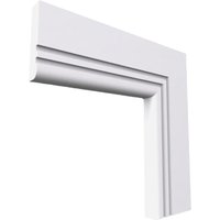 Bullnose Grooved 2 MDF Architrave White Primed 4200mm x 80mm x 18mm