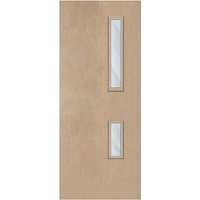 Paint Grade Solid Core FD30 Clear Glazed Internal Fire Door 2700mm x 926mm x 44mm | 700mm x 150mm & 500mm x 150mm VP