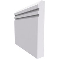 Edge Grooved 2 MDF Skirting Board White Primed 4200mm x 220mm x 18mm